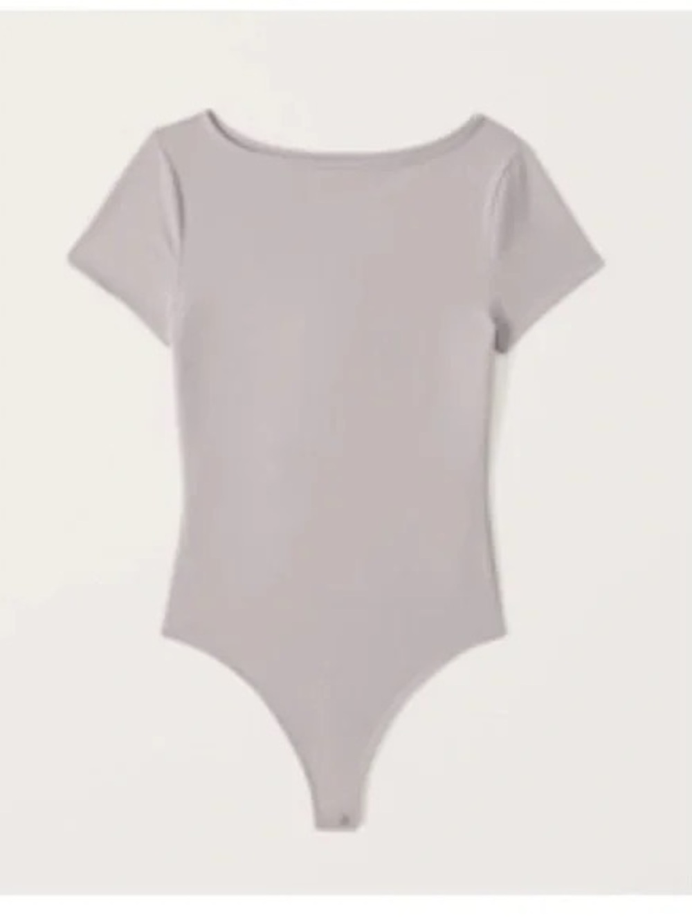 Abercrombie & Fitch Short-Sleeve Gray Boatneck Bodysuit